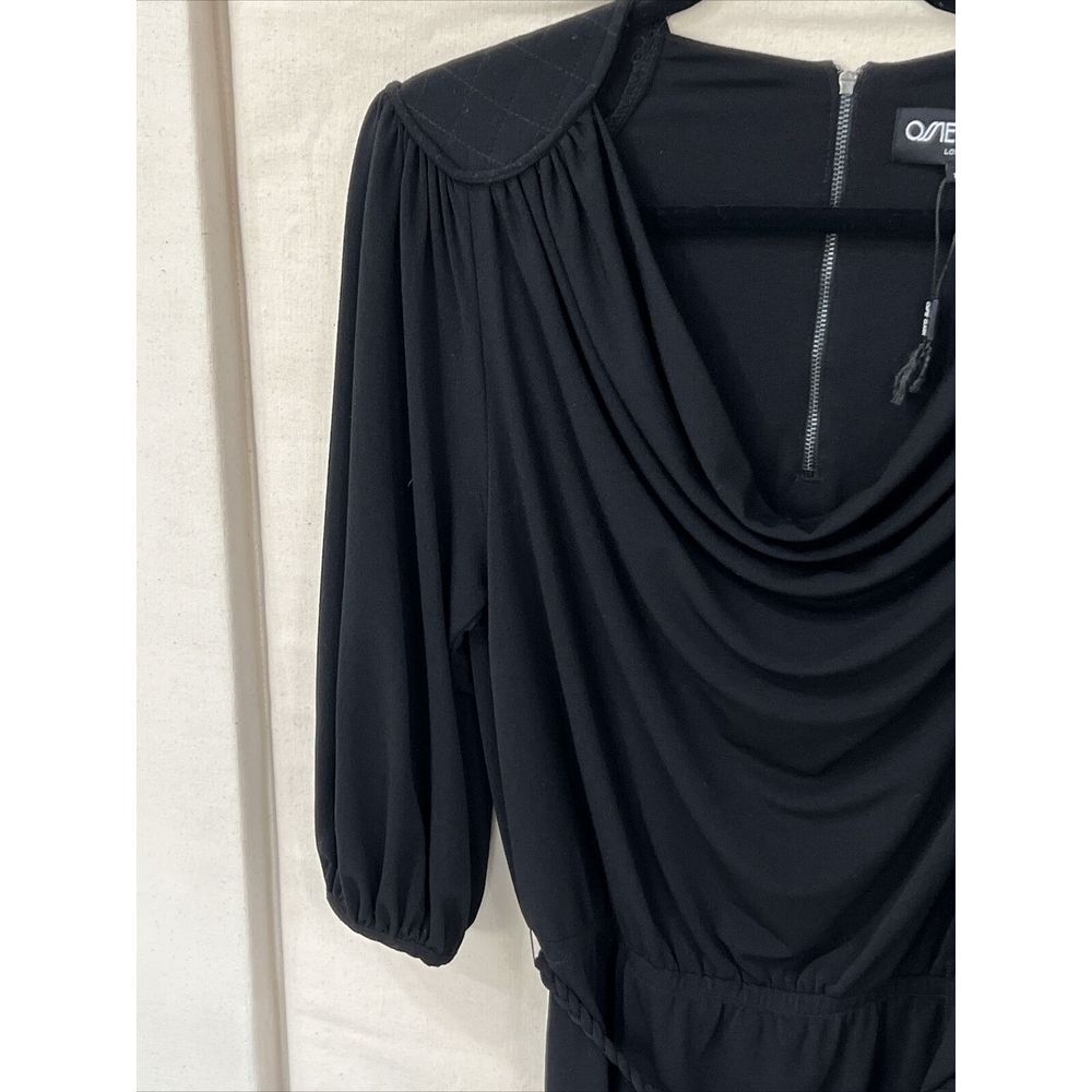 Ossie Clark Black‎ Evening Casual Dress 10 NEW - Picture 6 of 13